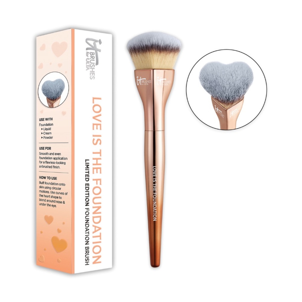 NEW IT Cosmetics Love is the Foundation Brush Limited Edition Ombré Rose Gold - Picture 1 of 4